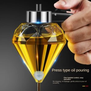 Push-type diamond glass oil bottle