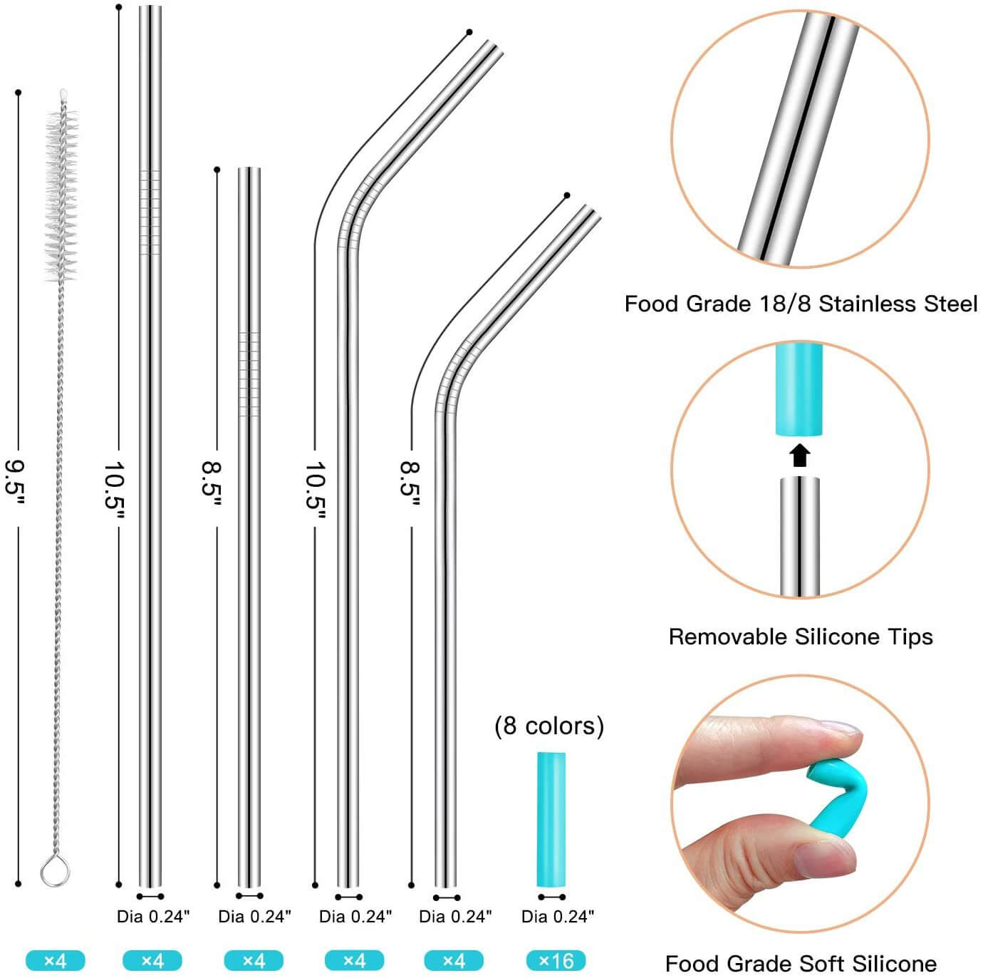 304 stainless steel straw